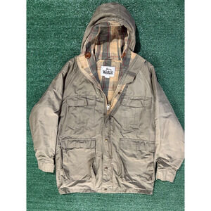 Vintage Woolrich Wool Lined Rain Jacket Mens Beige Size Large